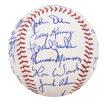 1969 New York Yankees Team Signed Spalding Baseball with 23 Signatures Including Thurman Munson - Debut Season - Very High Grade Baseball and Signatures (JSA)